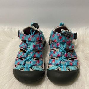Keen Blue and Pink Sporty Sandals with Velcro Closure